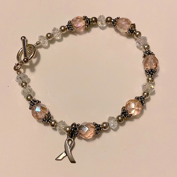 Swarovski crystal breast cancer awareness bracelet - Picture 1 of 4